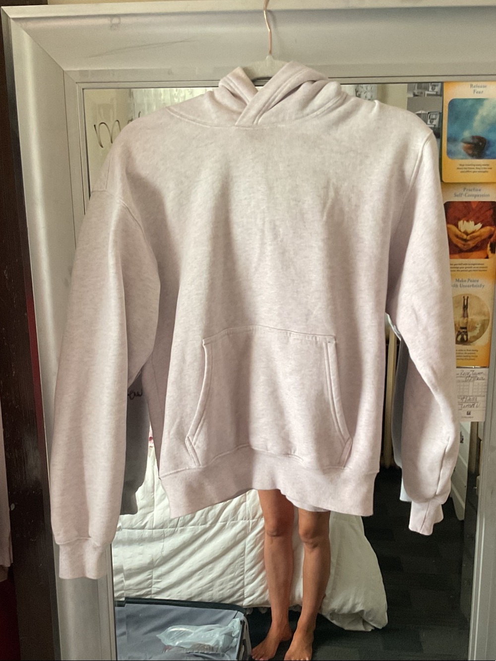 Aritzia Light Pale Pink Hoodie Sweatfleece